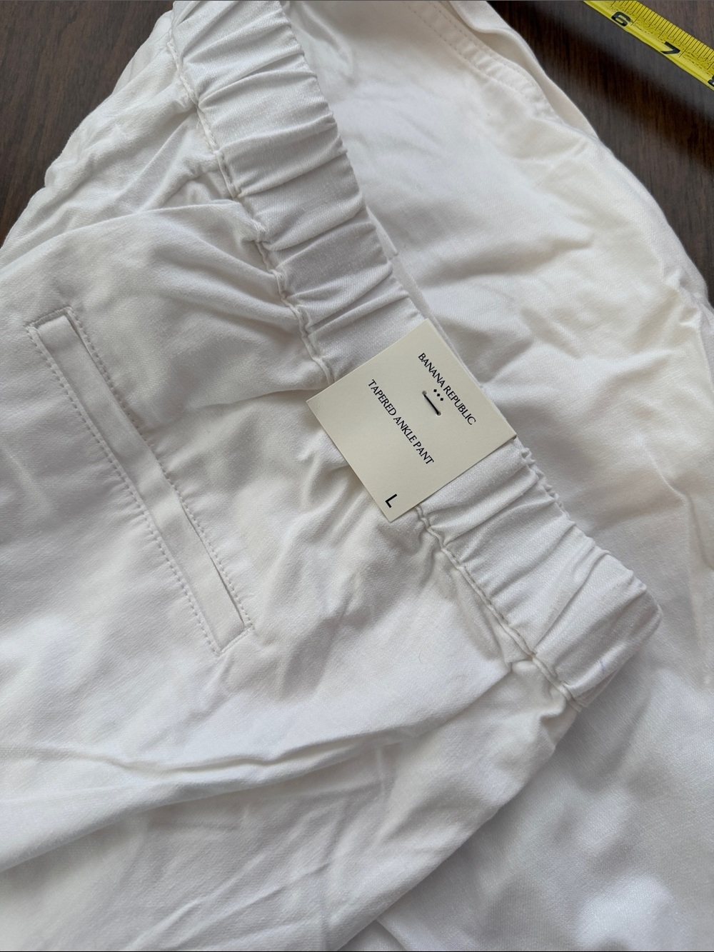 Banana Republic White Straight Leg Tapered Ankle Pants
